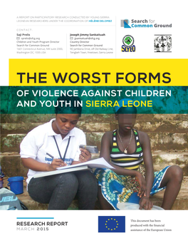 The Worst Forms of Violence Against Children and Youth in Sierra Leone