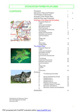 Steventon Parish Plan 2004 Contents