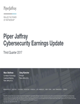Piper Jaffray Cybersecurity Earnings Update