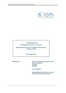 Final Report for Fife Sports and Leisure Trust Ltd