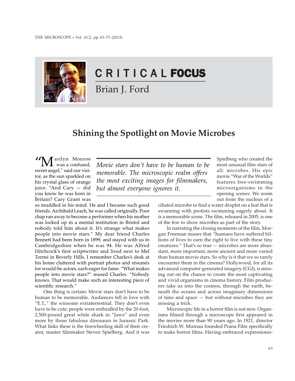 Shining the Spotlight on Movie Microbes