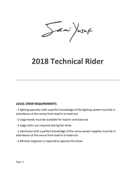 2018 Technical Rider