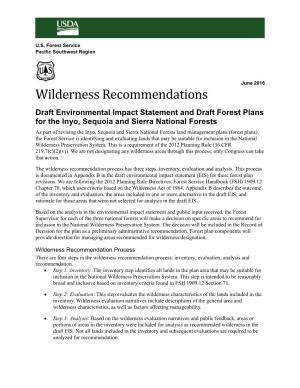Wilderness Recommendations