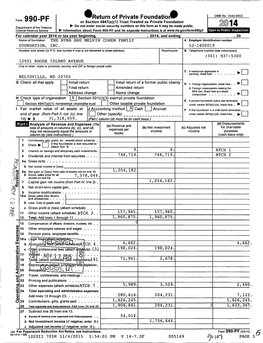 Form 990-PF Or Section 4947(A)(1) Trust Treated As Private Foundation Do Not Enter Social Security Numbers on This Form As It May Be Made Public
