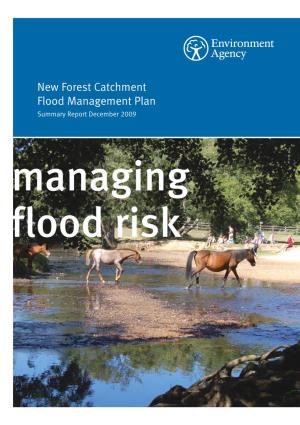 New Forest Catchment Flood Management Plan Summary Report December 2009 Managing Flood Risk We Are the Environment Agency