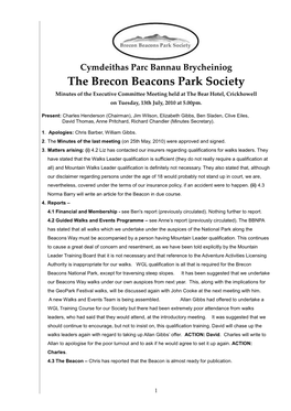 Cymdeithas Parc Bannau Brycheiniog the Brecon Beacons Park Society