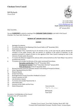 Council Agends & Reports 20 January 2014