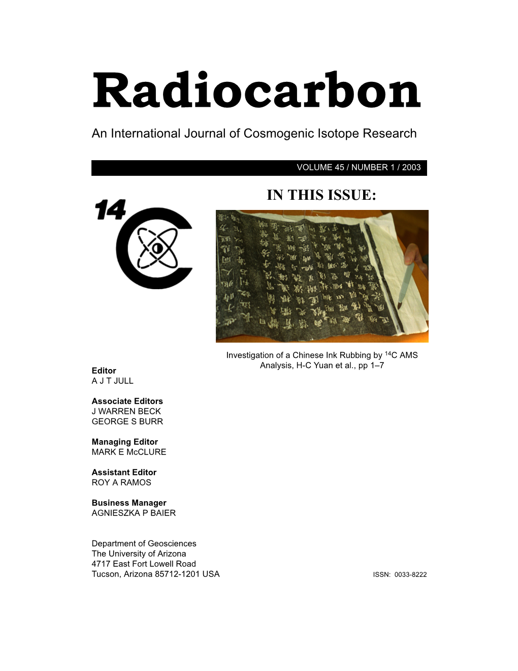 Radiocarbon 2003