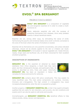 Evoil Spa Bergamot