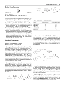 Iodine Monobromide Original Commentary