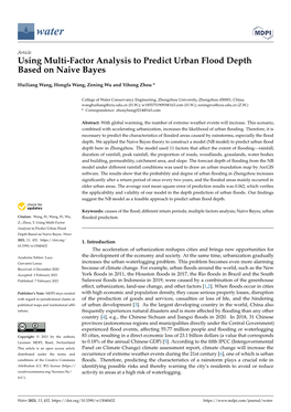 Using Multi-Factor Analysis to Predict Urban Flood Depth Based on Naive Bayes