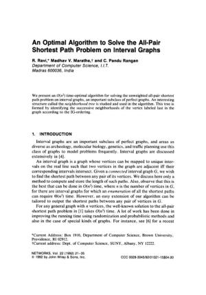 An Optimal Algorithm to Solve the All-Pair Shortest Path Problem on Interval Graphs