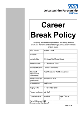 Career Break Policy