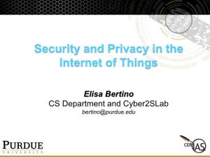 Security and Privacy in the Internet of Things