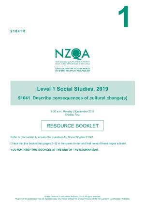 Level 1 Social Studies (91041) 2019