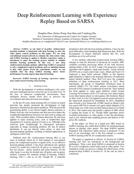 Deep Reinforcement Learning with Experience Replay Based on SARSA