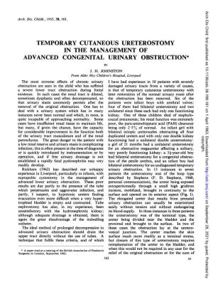 Temporary Cutaneous Ureterostomy in the Management of Advanced Congenital Urinary Obstruction* by J