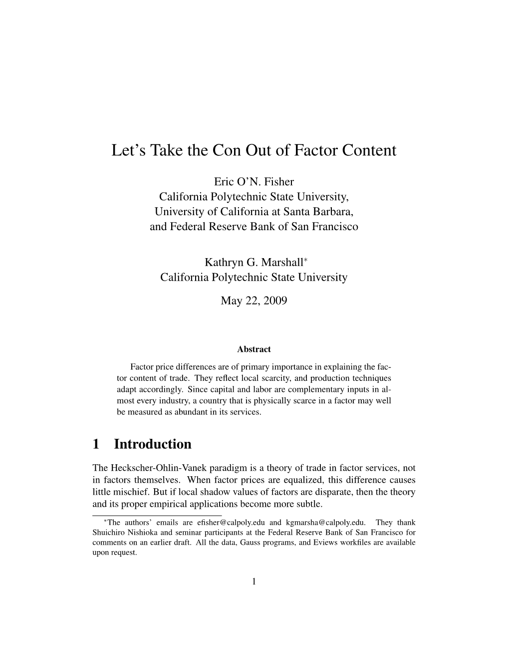 Let's Take the Con out of Factor Content