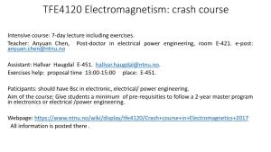 TFE4120 Electromagnetism: Crash Course