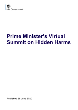 Prime Minister's Virtual Summit on Hidden Harms