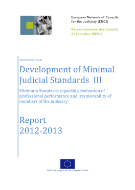 Development of Minimal Judicial Standards III Report 2012-2013