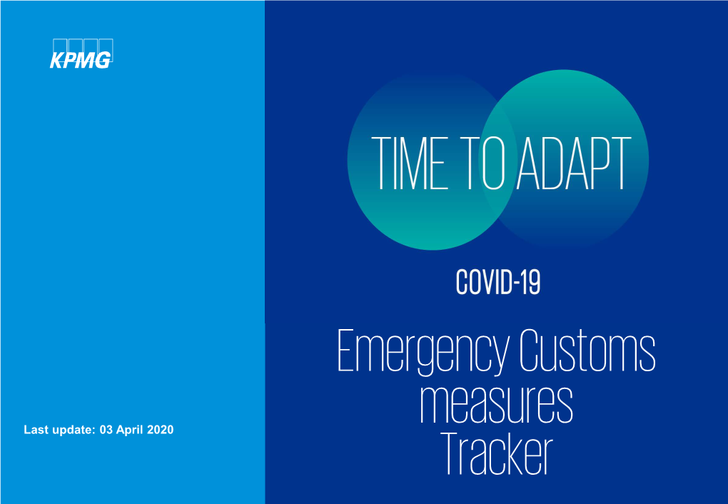 COVID-19 : Emergency Customs Measures Tracker