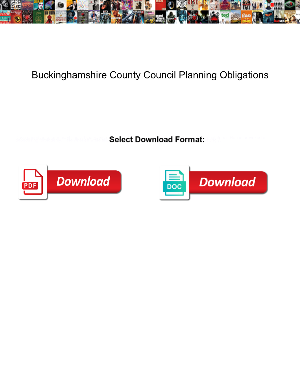 Buckinghamshire County Council Planning Obligations