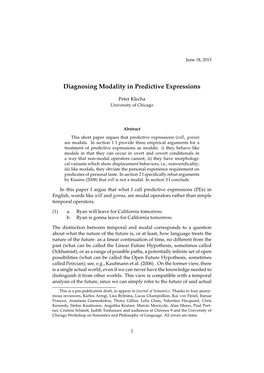 Diagnosing Modality in Predictive Expressions