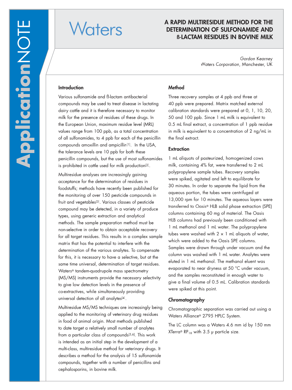 A Rapid Multi-Residue Method for the Determination of Sulfonamide And