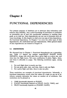 Chapter 4: Functional Dependencies