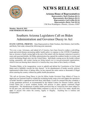 Southern Arizona Legislators Call on Biden Administration and Governor Ducey to Act