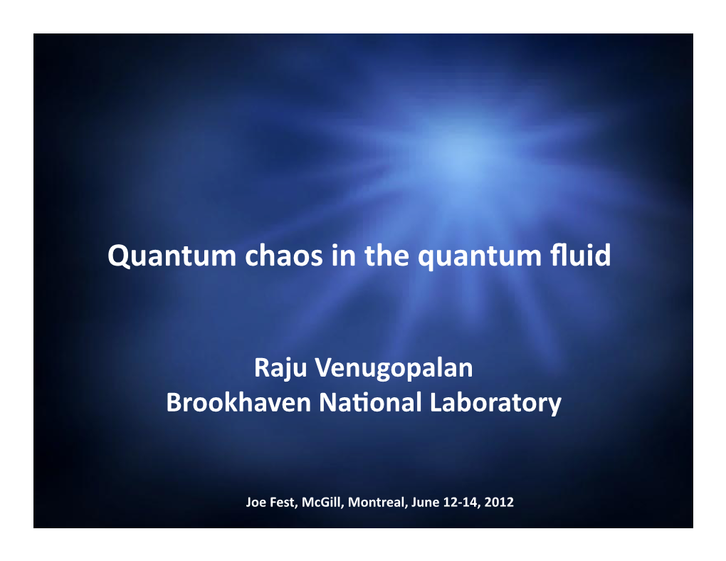 Quantum Chaos in the Quantum Fluid