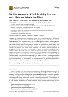 Stability Assessment of Earth Retaining Structures Under Static and Seismic Conditions