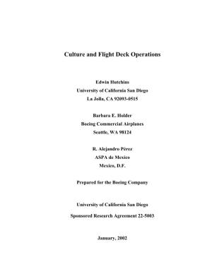 Culture and Flight Deck Operations