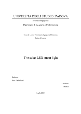 The Solar LED Street Light