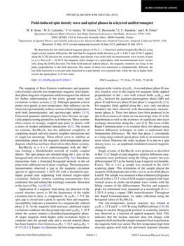 Field-Induced Spin Density Wave and Spiral Phases in a Layered Antiferromagnet