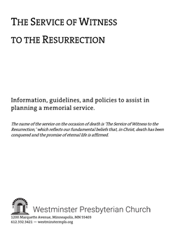 The Service of Witness to the Resurrection