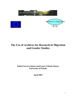 The Use of Archives for Research in Migration and Gender Studies