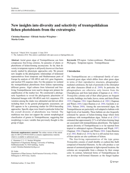 New Insights Into Diversity and Selectivity of Trentepohlialean Lichen Photobionts from the Extratropics