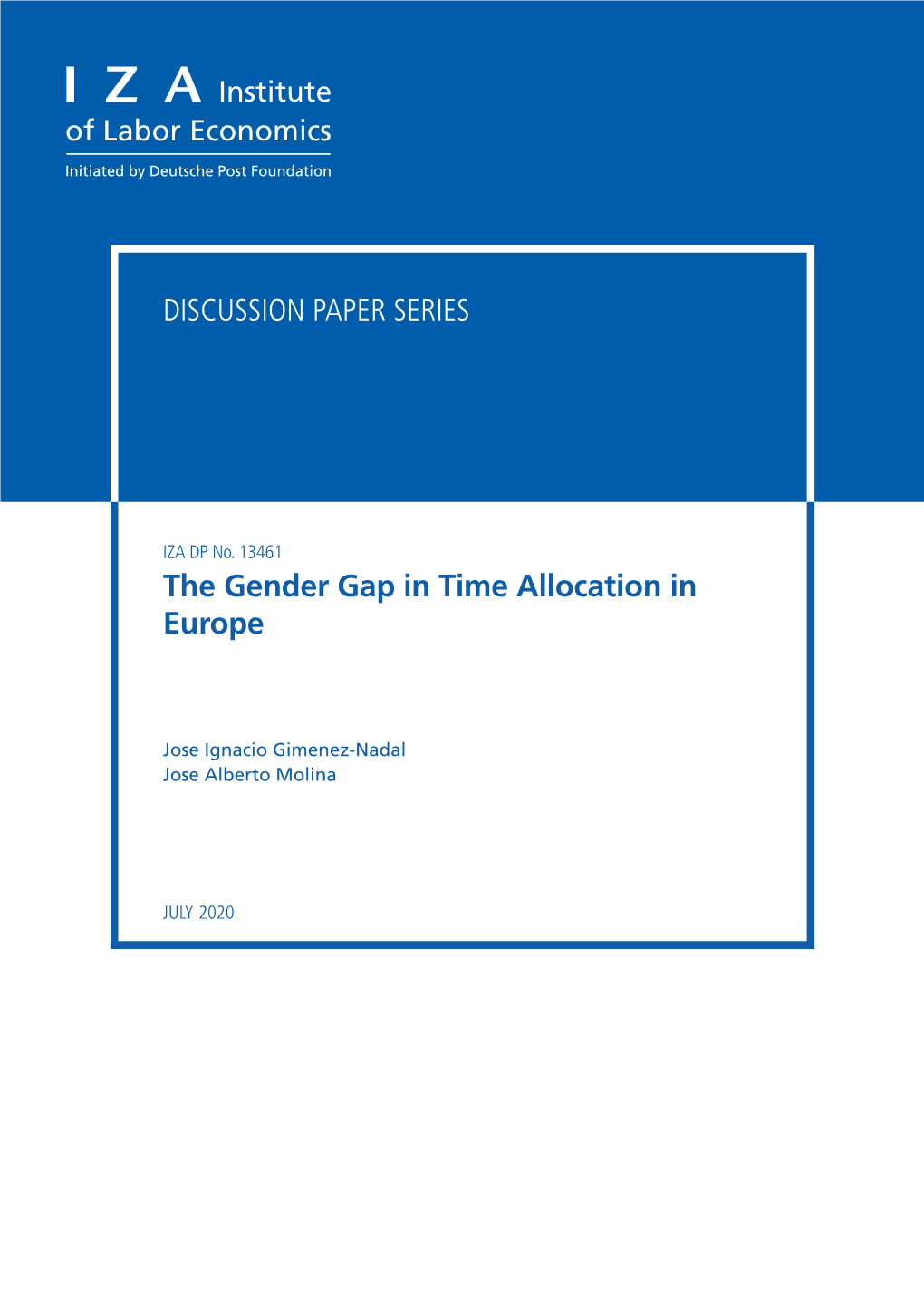 The Gender Gap in Time Allocation in Europe