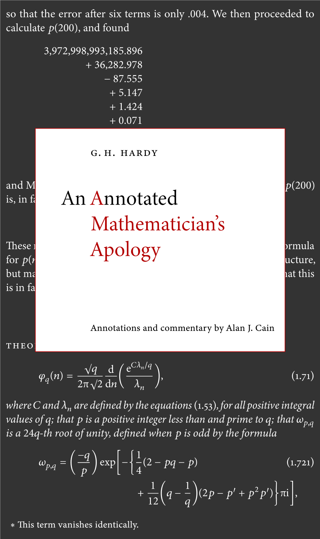 An Annotated Mathematician's Apology
