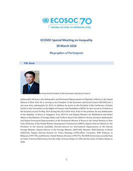 ECOSOC Special Meeting on Inequality 30 March 2016