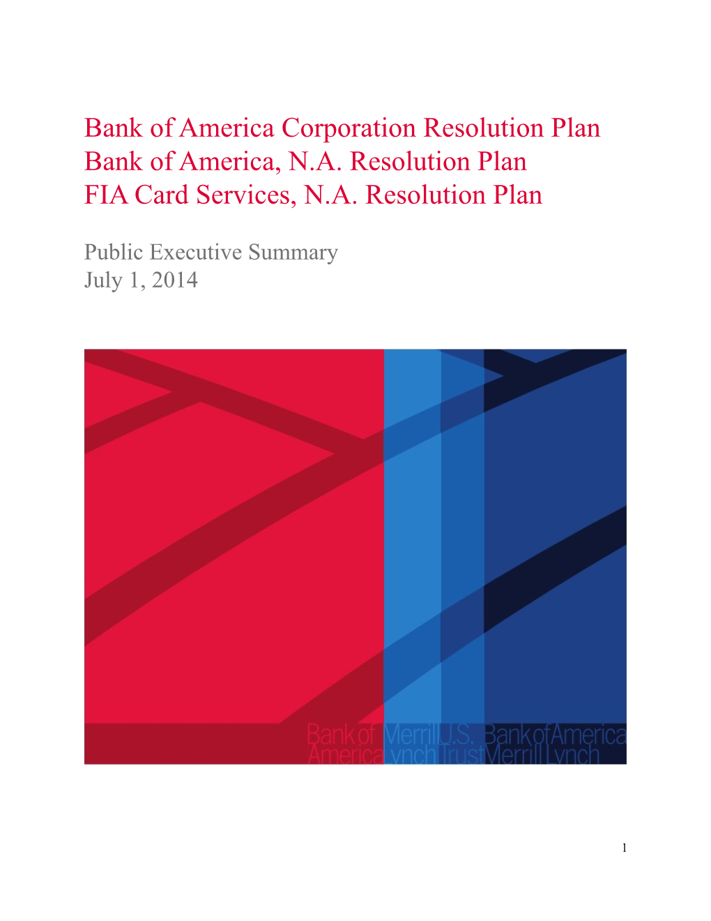 Bank of America Corporation Resolution Plan Bank of America, N.A