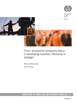 Firms' Demand for Temporary Labour in Developing Countries: Necessity Or Strategy?
