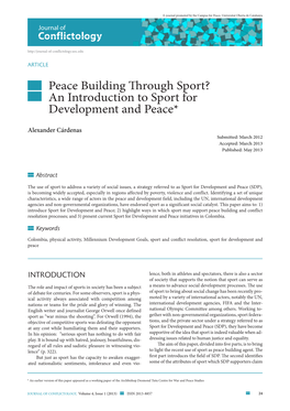 An Introduction to Sport for Development and Peace*