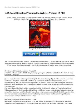Download Vampirella Archives Volume 13 PDF