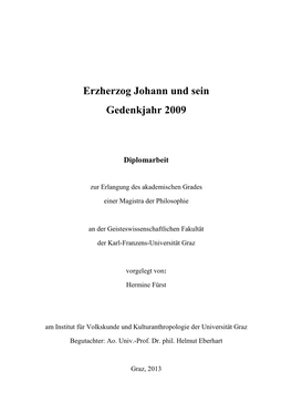 Erzherzog Johann Und Sein Gedenkjahr 2009
