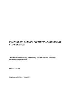 Council of Europe Fiftieth Anniversary Conference
