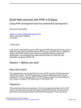 Build Web Services with PHP in Eclipse Using PHP Development Tools for Contract-First Development