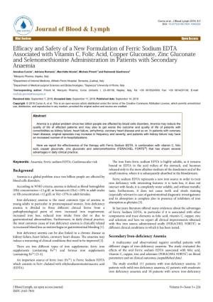Efficacy and Safety of a New Formulation of Ferric Sodium EDTA